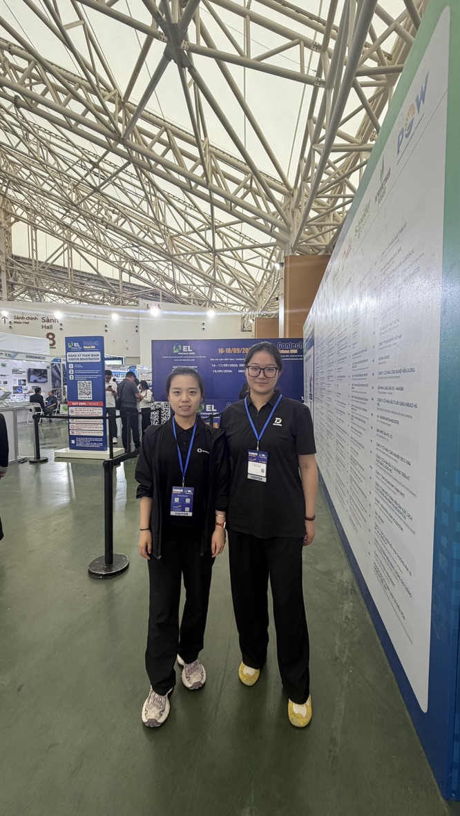 The DRILLNOVA team at the visitor-registration area of Contech Vietnam 2026.