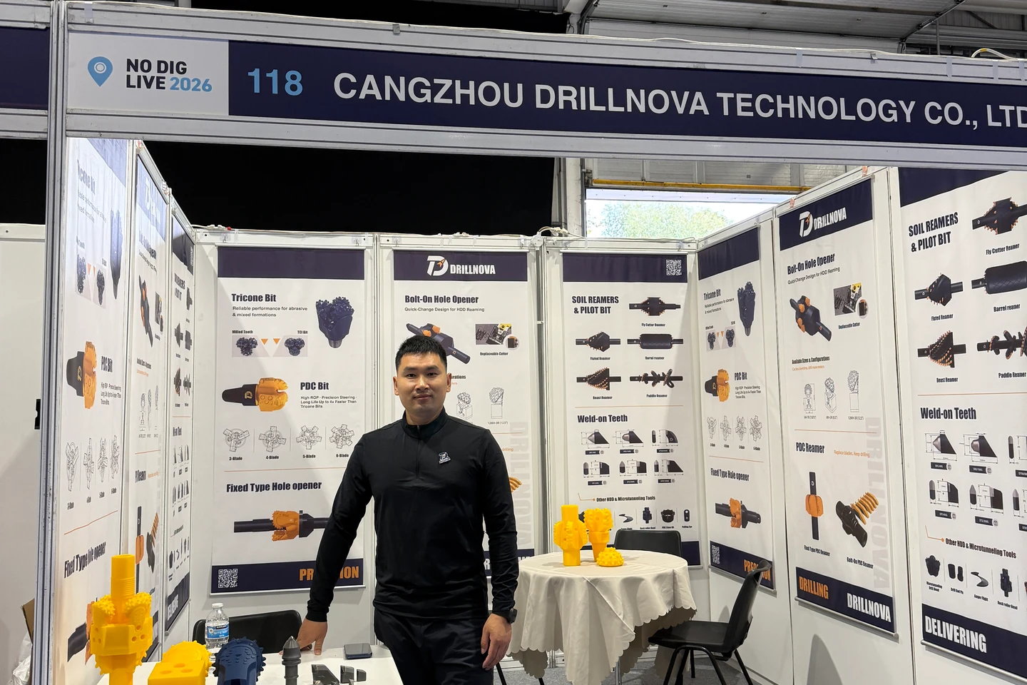 DRILLNOVA at Stand 118, No-Dig Live 2026, with HDD tool displays
