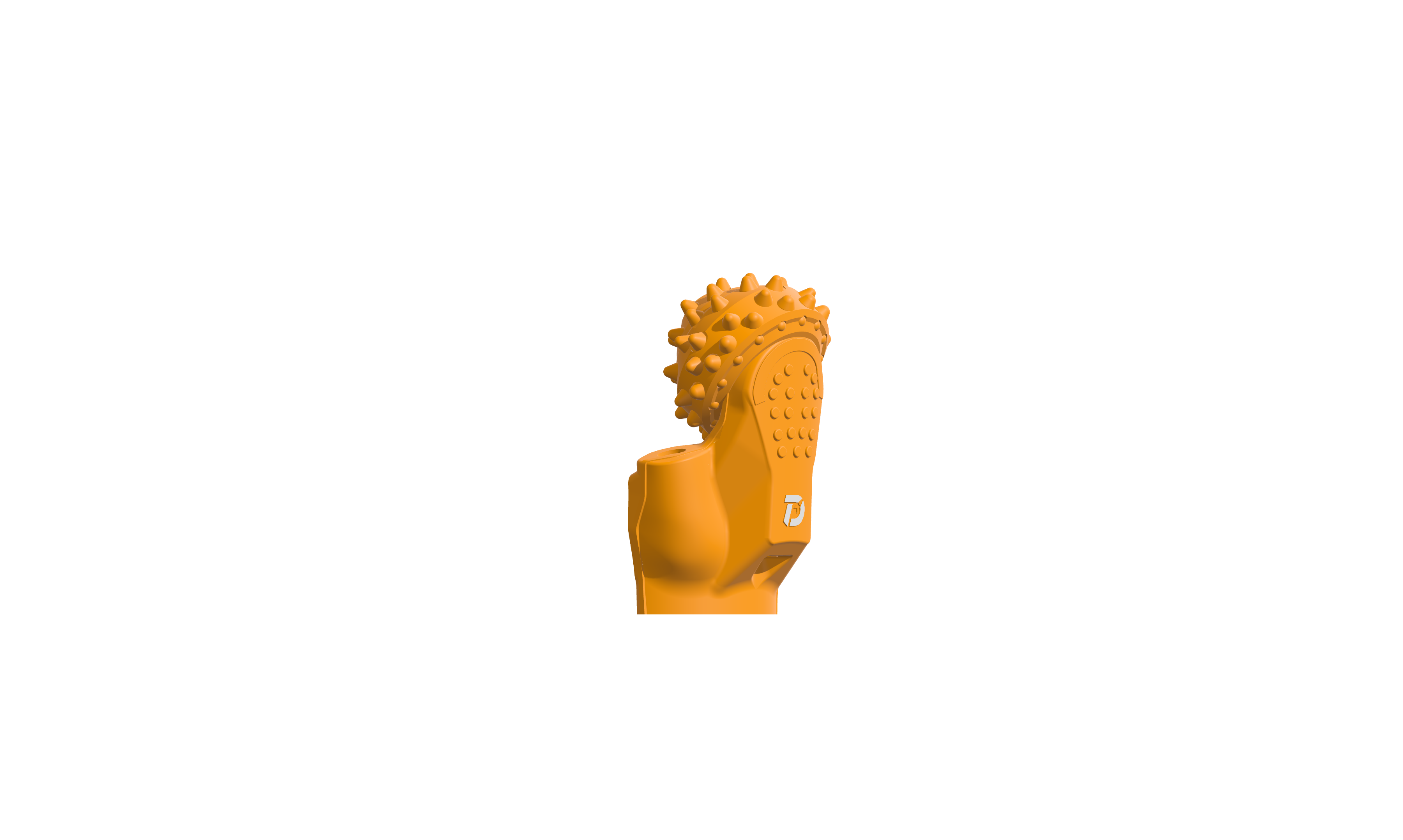 DRILLNOVA MH-2 roller bit render showing the complete cone and curved leg.