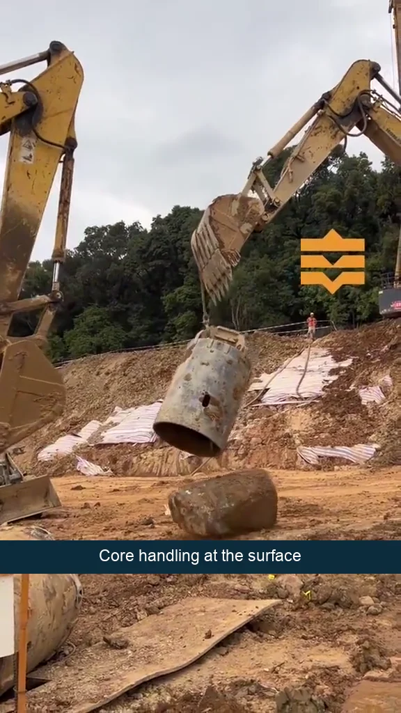 Distinguish surface core handling from the drilling stage.