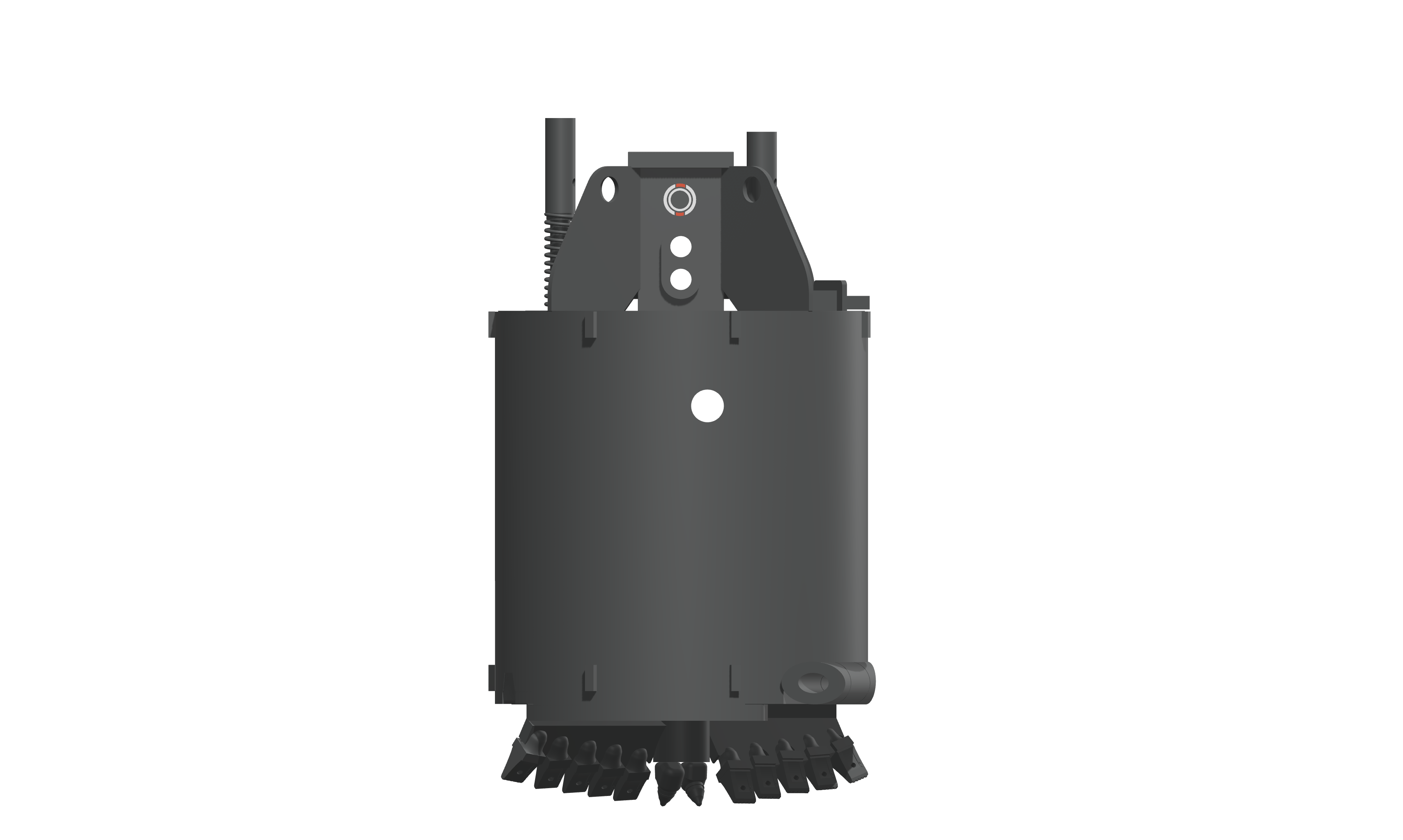 Complete drilling-bucket configuration illustration