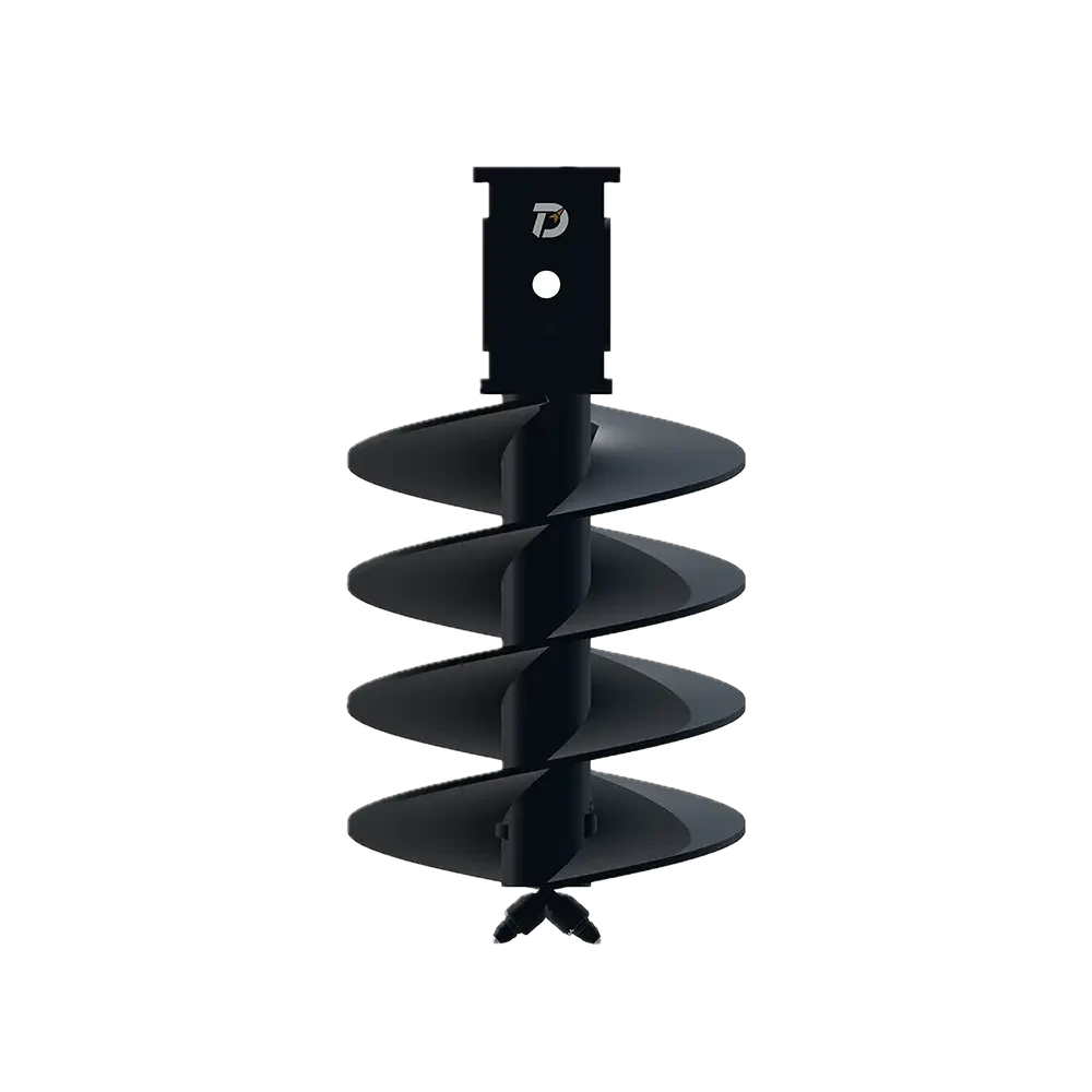 Complete straight rock auger with all flights, teeth and drive connection