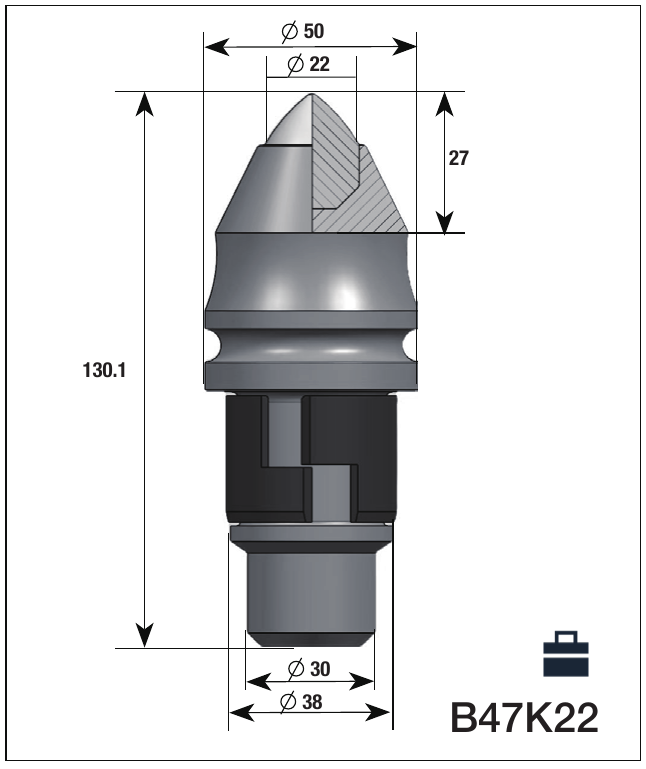 B47K22 bullet tooth — complete catalogue reference